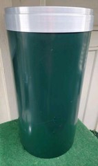 Glaro 23 GALLON Round Steel Recycling Bin, GREEN/GREY. PRE-OWNED $649 RETAIL