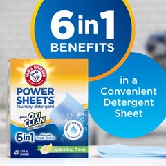 ARM & HAMMER Power Sheets Laundry Detergent Plus 42 Count (Pack of 1)