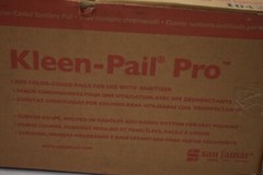 Lot of 12 San Jamar Kleen Pail Pro Red Colored Sanitary Pails 3qt Color Coded