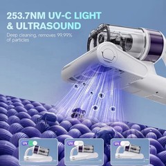 Mxnsewr Ultrasonic Clean,UV Light Handheld Vacuum HEPA Bagless 0.5L Hot Drying
