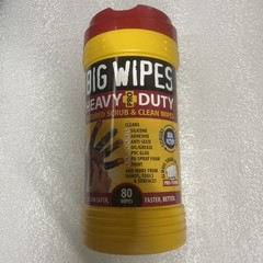 BIG Wipes Heavy Duty Industrial Textured Scrubbing Wipes, Red Top, (80 Count)