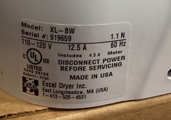 Excel Dryer XL-BW 1.1N Automatic Hand Dryer 110-120 Volt