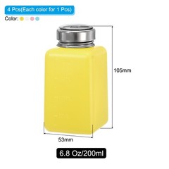 4pcs 6.8 Oz/200ml Alcohol Push Down Pump Dispenser Bottle Press