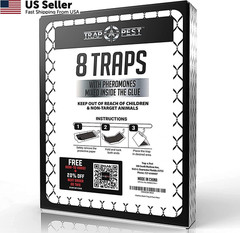 8 Pack Clothing Moth Traps Non Toxic Pheromone Sticky Trap for Closets USA