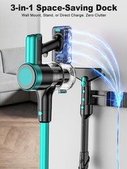 Cordless Vacuum Cleaner,58kPa/10-in-1 Stick with 29-inch Blue Green