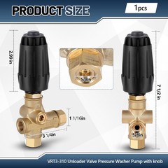 Threlaco 1 Pack Vrt3-310 Pressure Washer Unloader Valve, Black gold and black