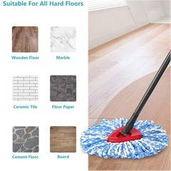 Spin Mop Replacement Head Compatible with O-Ceda Blue 4 Count (Pack of 1)