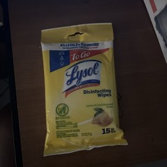 Lot Of 4 Lysol To Go Disinfecting Wipes Flatpack Lemon & Lime Scent, 15 Ct. Each