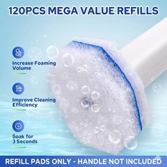 120pcs Disposable Toilet Brush Refills, Bulk 120 Count, Toilet Cleaning