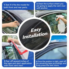 Window Visors Rain Guards for 2018-2024 Toyota Camry, Out-Channel Window Vent…