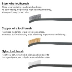 OriGlam Mini Wire Brush Set, Paint and Dirt Remover, Cleaning Welding Black