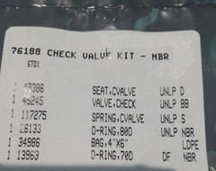 76188 Check Valve Kit / Cat Pumps 66DX35G1I And Unloaders 7850,7860