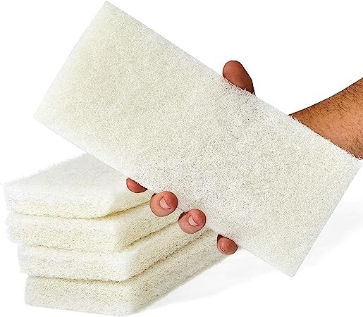 Commercial Light Duty Scrub Pad – 4.625″ x 10″ -White (Pack of 5) – 2ct. Case