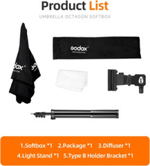 Photo Studio 80Cm 31.5In Portable Octagon Umbrella Softbox,190Cm Light Stand wit