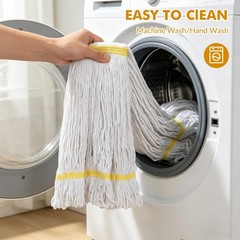 Commercial Mop Heavy Duty Industrial Mop- 3 Extra Large Cotton Looped Heads, …