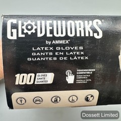 Gloveworks By AMMEX White Latex Gloves Small 4 Mil Powder Free Industrial 100