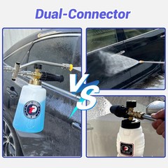 Tool Daily Foam Cannon for Pressure Washer with 1.5 L+Dual Connector, White