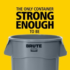 Rubbermaid Vented Brute 20 Gallon Gray Resin Container Without Lid