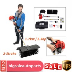 Heavy Duty 2.3HP Power Sweeper 52cc Handheld Gas Powered Broom Snow Dirt Walkway