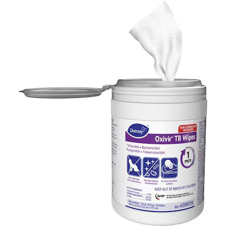 Diversey 4599516 Disinfecting Wipes, 6 X 7″, 12 Pack, 160 Wipes/ Pack