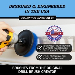 Drillbrush Boat Accessories – Kayak 2in, 4in, 3.5in corner brush, Medium Blue