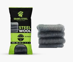 16 Pads Steel Wool Grade #0 FINE Grade for Cleaning Scouring, Mice Control