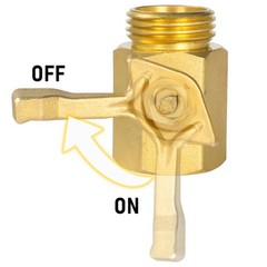LIULO TOOL Brass Garden Hose Shut Off Valve, 2 Pack Heavy Duty 5 inches, Gold