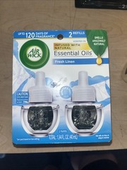 Air Wick 62338-82291 0.67 oz Scented Oil Refill – Fresh Linen (2/Pack) New