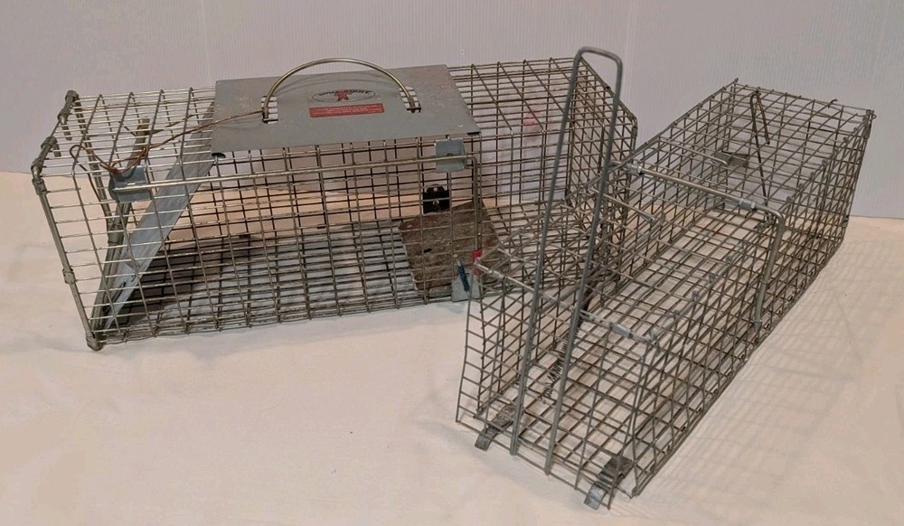 Pair of Live Animal Traps 1-18″ Little Giant Reinforced Single Door Entry 1- 16″