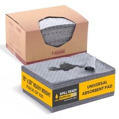 Spill Ready Universal Absorbent Pads 15″ x 20″ (100 Pack) – Absorb upto 28 Gal.