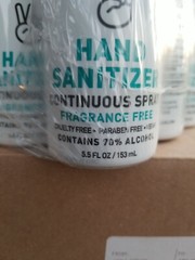 Bulk Case of 24 5.5oz Bare Hands 70% Alc. Aloe Hand NO PARABEN Aerosol Sanitizer