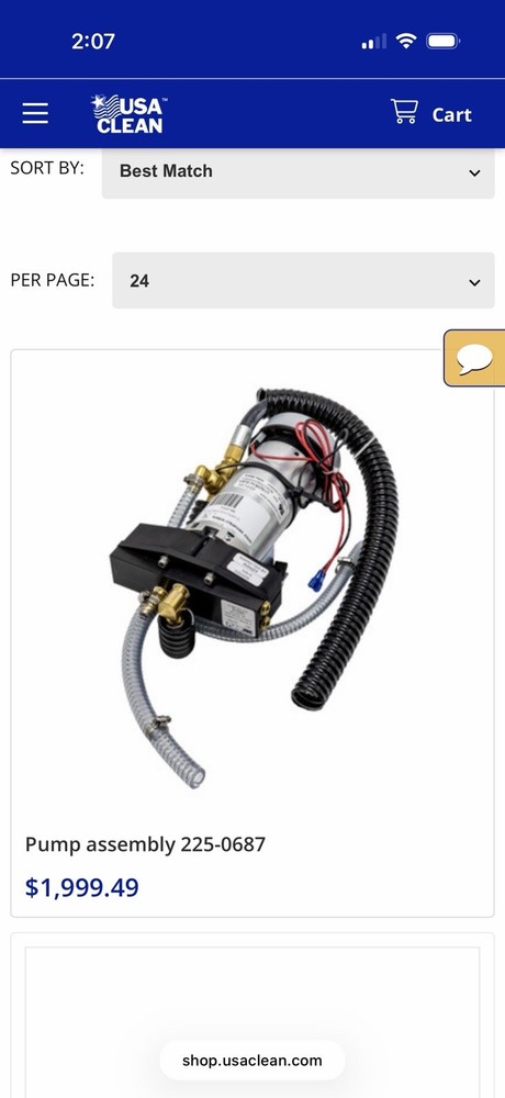Pump Assembly Complete Replacement Part# PA217BE KaiVac 1750 No-touch Machine