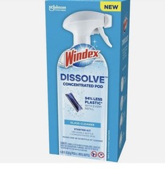 Lot 2 Windex Dissolve Concentrated Pod Glass Cleaner Starter Kit Reusable Bottle