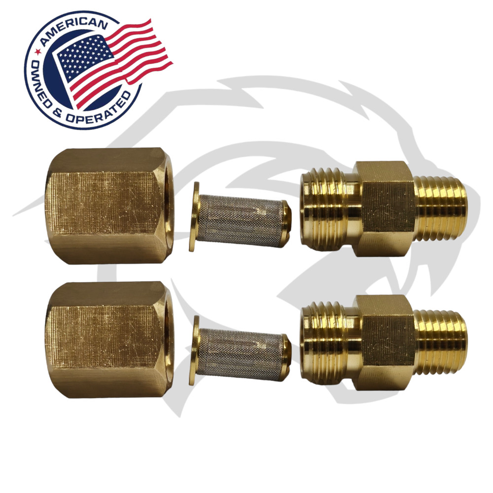 In-line Filter Brass 1/4″ Carpet Cleaning Wands & Hoses Truckmount Portable 2PC