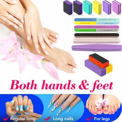 16 Pcs Nail Files and Buffers Blue, Pink, Yellow, Red, Black, Silver, Orange