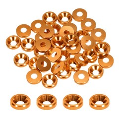 MECCANIXITY M3 Cone Cup Countersunk Washers,Hole Dia 3.1mm/0.12 M3, Orange