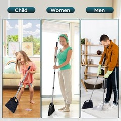 Yangbaga Dust Pans with Long Handle – 35”Heavy Duty dustpan only, Silver