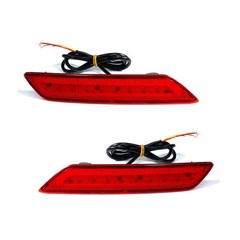 Rear Bumper Reflector Brake Signal Tail Light Red 2Pcs Honda Civic 13-15