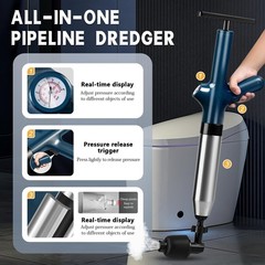 High Pressure Toilet Plunge, Power Toilet Plunger Drain Clog Remover, Multi-D…