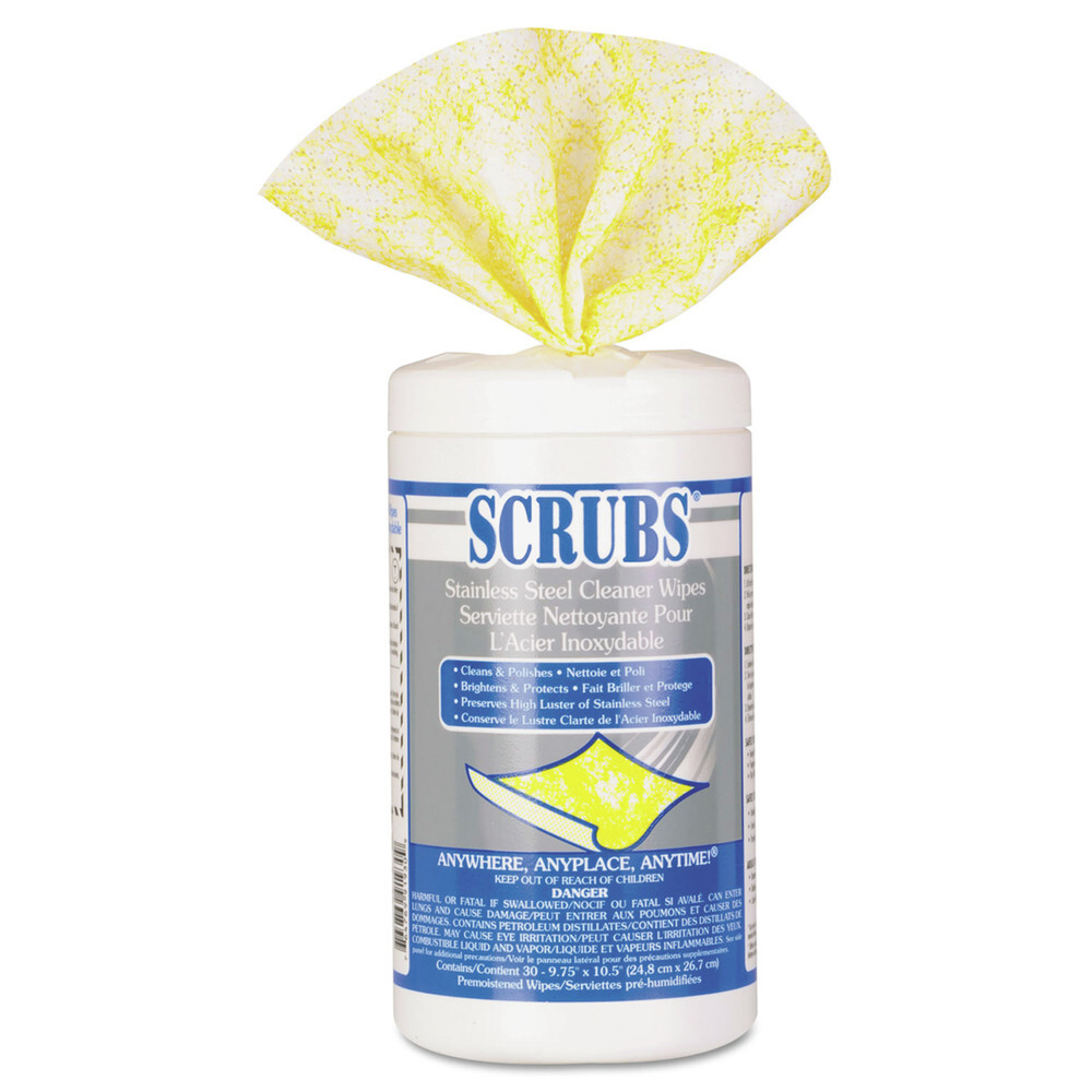 SCRUBS 91930 9.75″ x 10.5″ Stainless Steel Cleaner Towel – Lemon (30/CN) New