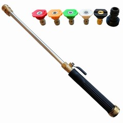 Upgraded Pressure Washer Wand, Brass Water Jet 2.5 x 17 x 1.5 inches, Black
