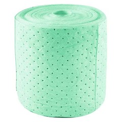 Brady Spcun1019 Sorbent Roll, 39 Gal, 15 In X 150 Ft, Harsh Chemicals, Green, 2