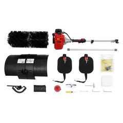 Heavy Duty 2.3HP Power Sweeper 52cc Handheld Gas Powered Broom Snow Dirt Walkway