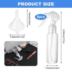 8 Pcs Small Spray Bottles Transparent No Leak Fine Mist Travel Bottles Set