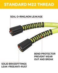 POHIR 25ft Pressure Washer Hose – 4000 PSI High Pressure Replacement Hose, M2…