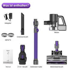 Suirviz Cordless Vacuum Cleaner 40Kpa/500W/35Mins Powerful Suction Green Led