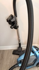 Blue Bagless Canister Vacuum Corded Electric Accessory Storage Floor Tool