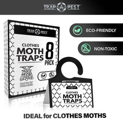 Clothing Moth Traps – 8 Pack – Non Toxic for Clothes 8 Pack, White