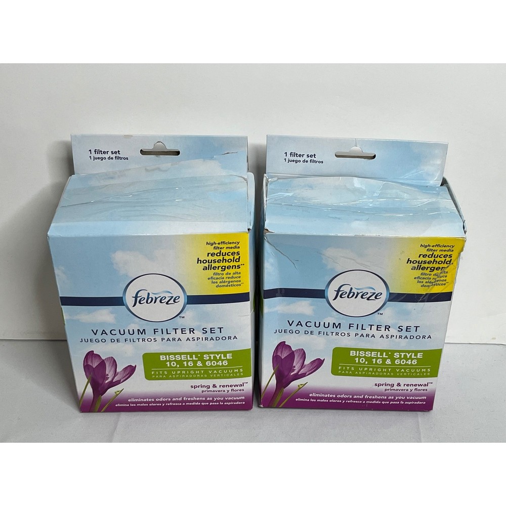 2 – Febreze Vacuum Filter Set Bissell 10 16 6046 Spring Renewal Odor Eliminating