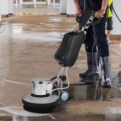 17″ Heavy-duty Commercial Floor Scrubber 1100W 175RPM Floor Machine w/3 Brushes